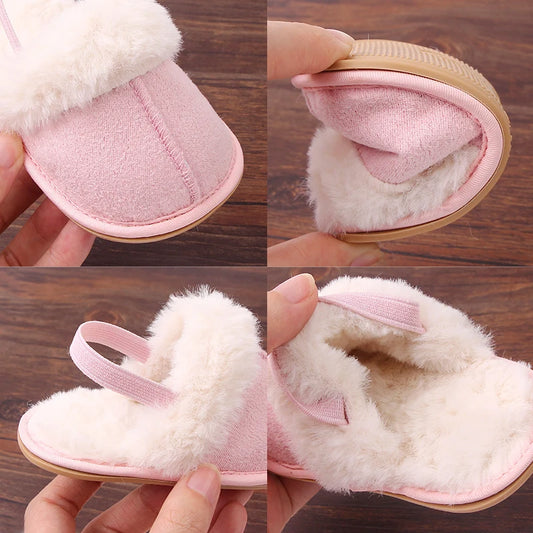 Baby Winter Warm Slipper Soft and Warm Fluffy TPR Sole Anti-slip