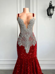 Homecoming Dresses: Prom Dresses Mermaid Style Luxury Sparkly Silver