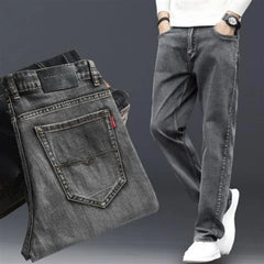 Baggy Straight Jeans for Men Classic Mens Cowboy Pants Regular Trousers Denim