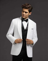 Tuxedo for Mens: Fit Men's 3 Pieces Wedding Suits Shawl Lapel One Button Blazer Dinner