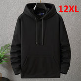 Solid Color Hoodies Men 12XL 10XL Plus Size Hoodies Autumn Winter Thick Fleece Hoodie