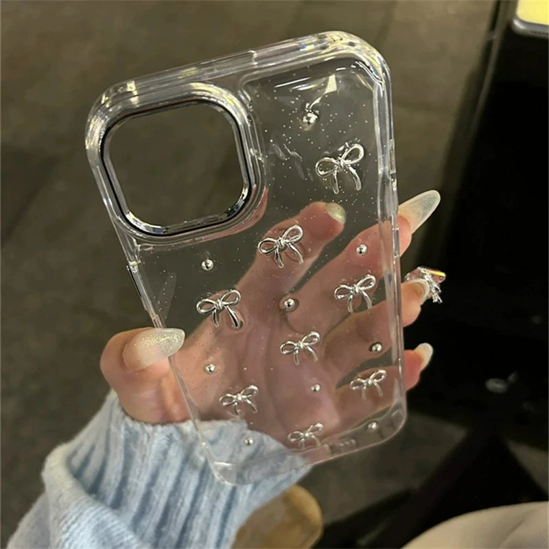 Phone Case For iPhone 16 15 14 13 12 11 Pro Max 7 8 Plus X XS Epoxy Shell Girl Clear Cover
