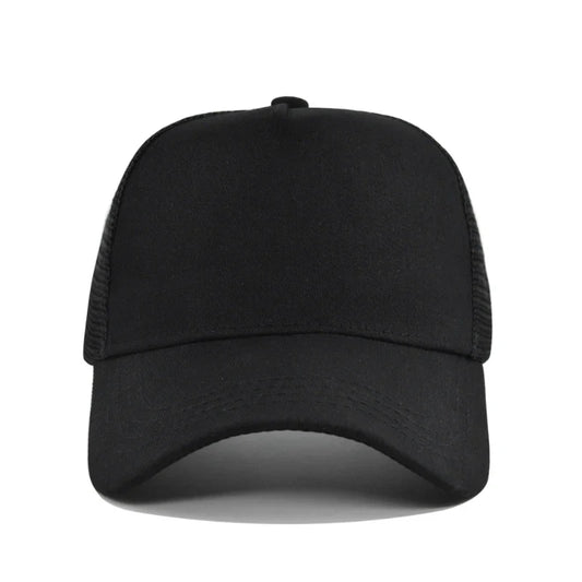 Customized Logo Hard Top 5 Panels Mesh Baseball Cap For Men Women Advertising Cap Breathable Sun Hat Solid Color Visor Gorra