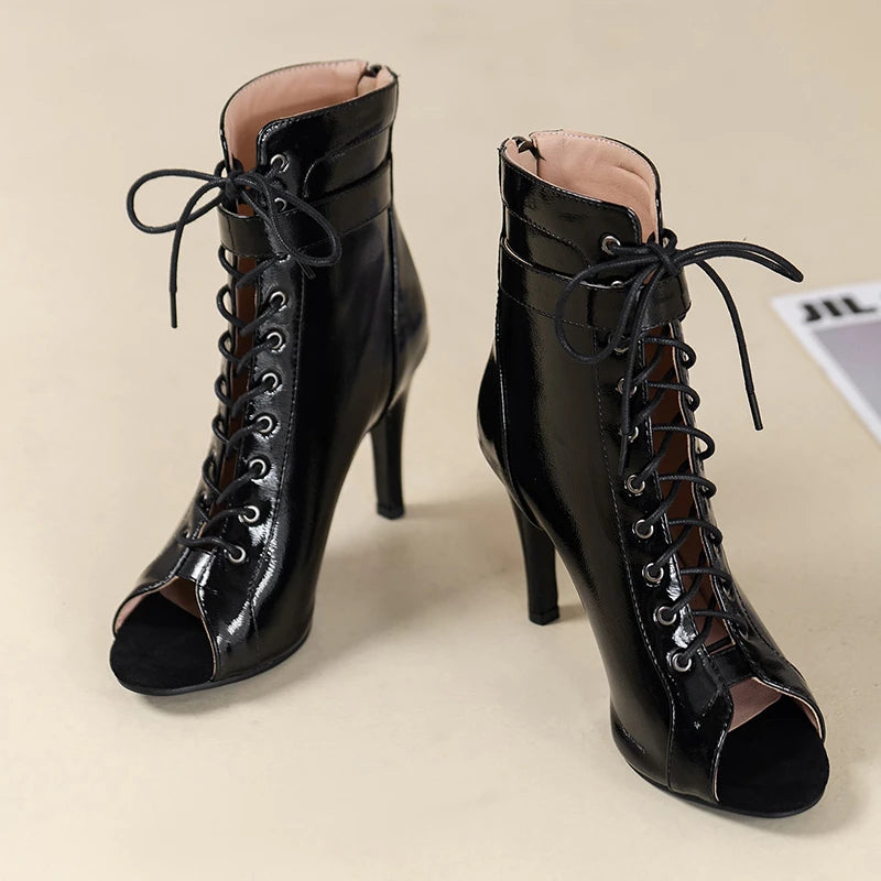 Woman Ankle Latin Dance Shoes For Girls Soft Bottom Ballroom Salsa Shoes