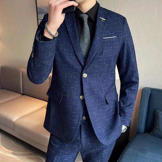 Tuxedo for Mens: Men's Wedding Suit (suit + Vest + Trousers) Fashion Business