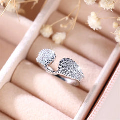 Cute Female White Zircon Stone Ring Trendy Silver Color Engagement Rings For Women