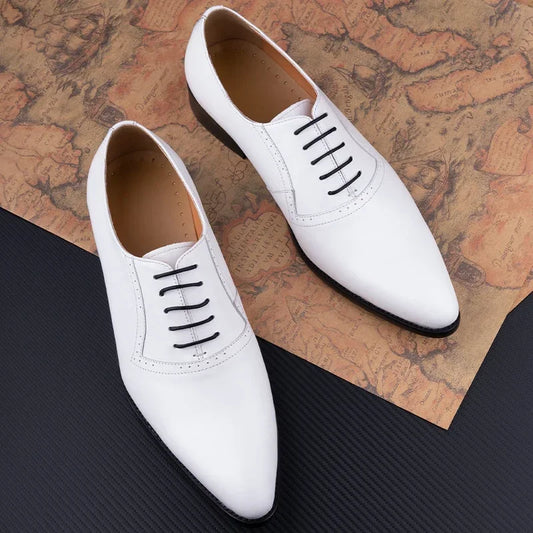 Fashion Oxford Brogue Formal Dress Leather Shoes Men Shoes Handmade