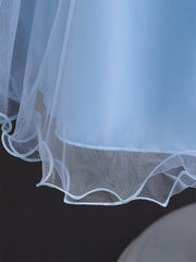 Blue girl's floral embroidery dress sleeveless slim princess birthday party dress piano performance Wear