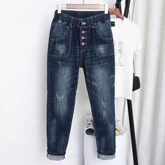 5XL High Waist Jeans Women Vintage Plus Size Jeans Femme Harem Pants