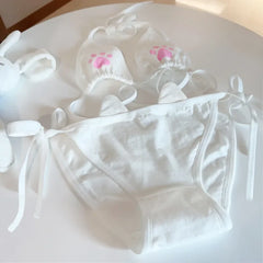Lace Up Lolita Women's Underwear Set Cotton Breathable Kawaii Cat Claw