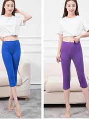 Women Leggings Short Trousers Solid Black Gray Green Pant Candy Color Fitness