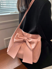 Fashionable Large Capacity Bowknot Shoulder Bag Cute Kawaii Bow Decor Water