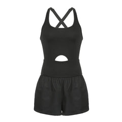 Women's Fashion Slim One-piece Yoga Shorts Sports Fitness Comfortable