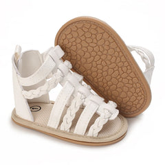 Baby Shoes Summer Girls Fashion High Top Catwalk Shoes Non-slip Soft Rubber