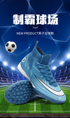 Mens Soccer Cleats High Ankle Football Shoes Long Spikes Outdoor Soccer