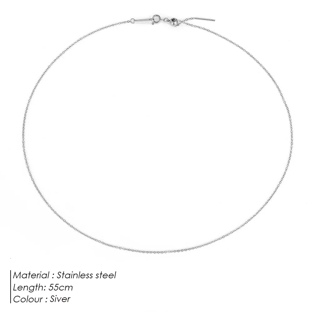 eManco Adjusta Long Layered Pendant Necklace Stainless Steel Necklace Chocker Necklaces for Women Fashion Jewelry YX26925