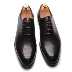 Brand Designer Whole Cut Oxford Dress Shoes Men Genuine Leather