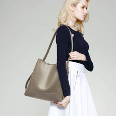 Lady Women Hobo Bucket Bag Split Leather Fashion Shoulder Bags Large