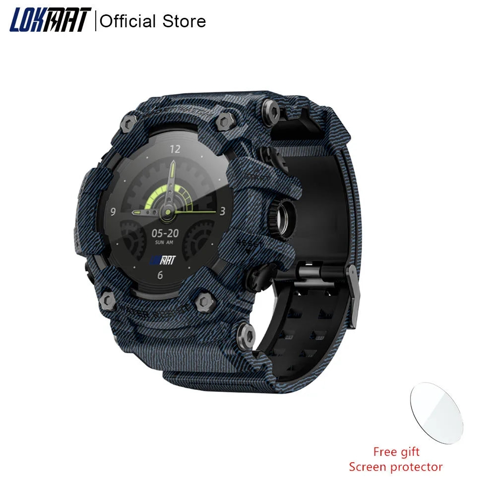 LOKMAT ATTACK-GT Upgrade Sport Smart Watch Waterproof Bluetooth Calls Rugged Smartwatches Flashlight Fitness Tracker for Phone