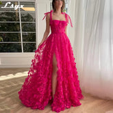 Evening Dresses: Prom Dresses Lace Up High Split Backless Lace Appliques