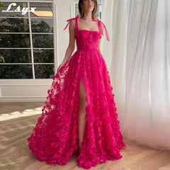 Evening Dresses: Prom Dresses Lace Up High Split Backless Lace Appliques