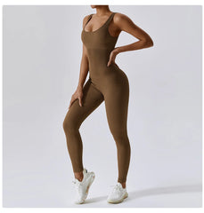 Women's Yoga One Piece Tracksuit Jumpsuit Seamless Sportswear Yoga Suit Gym