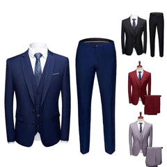 Tuxedo for Mens: Men Suit Pockets Slim Fit Formal Suit Separates 3 Piece Set Plus Size