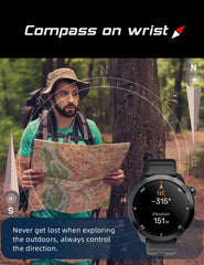 NORTH EDGE X-TREK 2 GPS Sports Smart Watch 1.43'' Amoled Screen 3ATM Waterproof AOD Smart Watch Bluetooth Call Altitude Compass