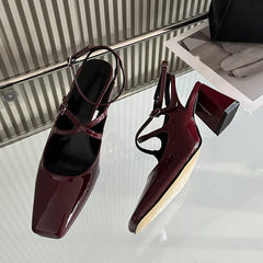 Womens Comfortable Heels: Narrow Band Buckle Strap Women Pumps Elegant