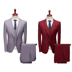 Tuxedo for Mens: Men Suit Pockets Slim Fit Formal Suit Separates 3 Piece Set Plus Size