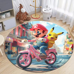 Super Mario cool Art Cartoon Print Round Carpet Living Room,kitchen,Sofa,Table