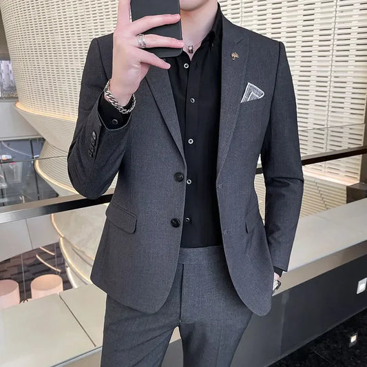 Prom Suits for Men: Plaid Men's Slim Fit Suit Set for Office, Weddings, and Formal Events