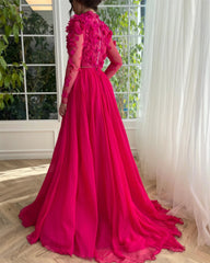 Homecoming Dresses: Prom Dress Two Piece Set Evening Dress Long Sleeve Flower