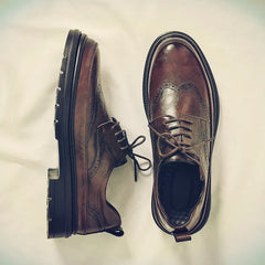 Men's Brogue Men SUIT Shoes Casual Formal Business leather Shoes Men