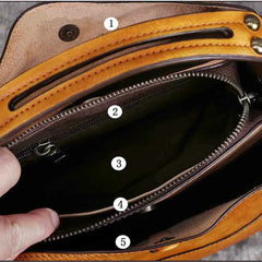 Women's Bag Retro Genuine Leather Shoulder Bags Handmade Women Bucket Bag