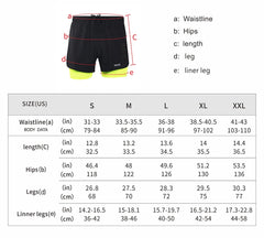 Men's Running Shorts Outdoor Sports Training Exercise Jogging Gym Fitness 2 in 1