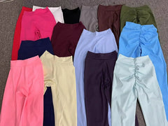 Seamless Yoga Sets Sports Fitness High V Waist Peach Hip-lifting Skinny Running