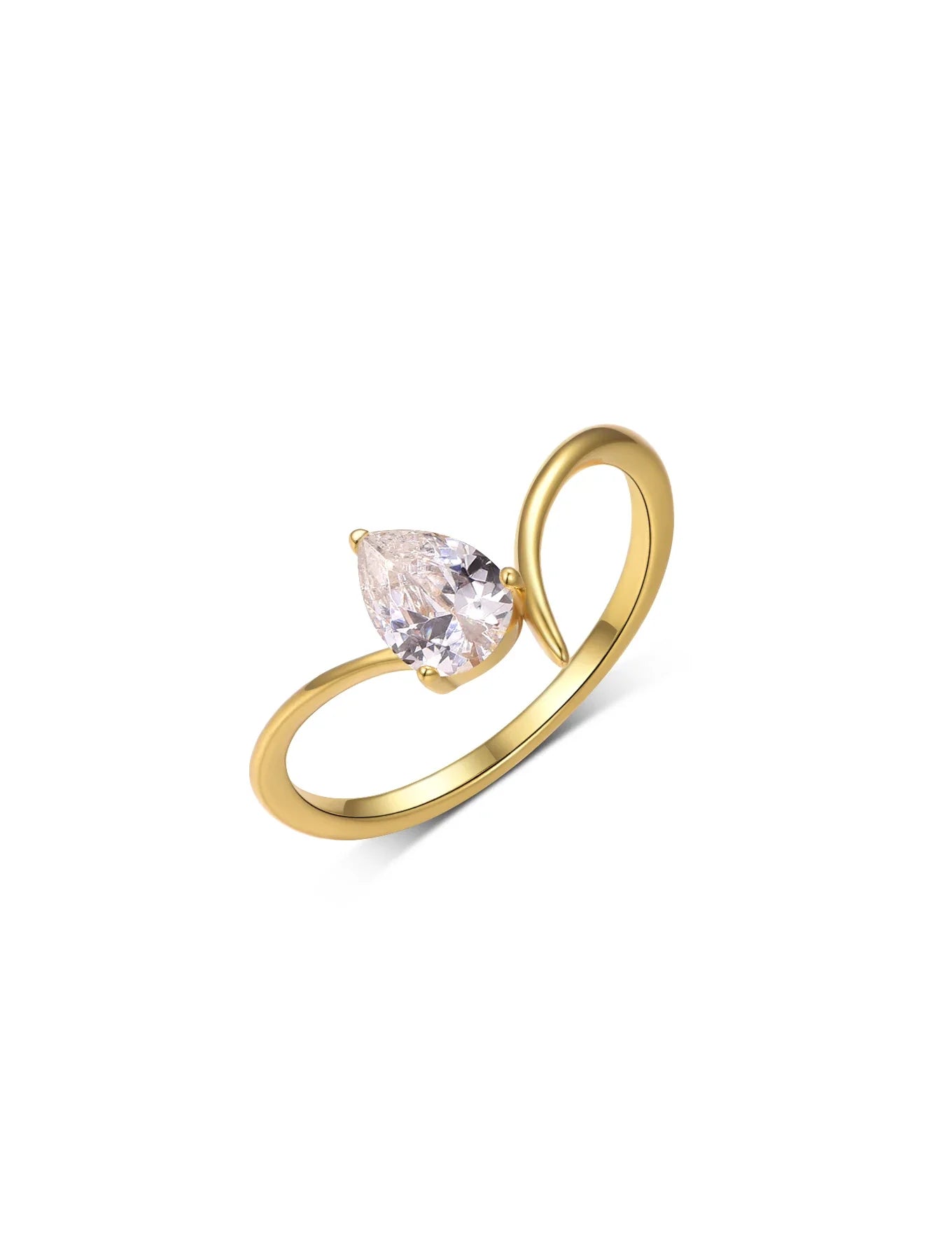 S925 Sterling Silver 0.8CT Teardrop-shaped Moissanite Ring Fine Jewelry Suitable for Gift Giving Personality and Fashion