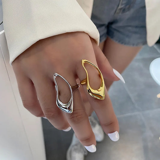 Irregular Metal Adjustable Ring European And American Style Personalized Fashion Ring
