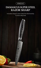 5"Inch Utility Knife Profesional Japanese Damascus Steel Kitchen Knife