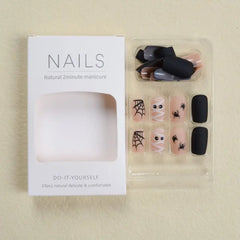 French False Nails Manicure Halloween Cartoon Fake Nails Funny Pumpkins Detachable