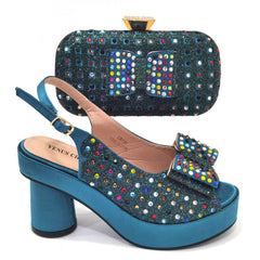 Matching Shoes and Bags: Gold Party Shoe and Bag Set for Wedding Italy Style Italian