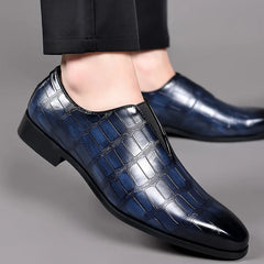 Men Casual Shoes Classic Low-Cut Embossed Formal Leather Comfortable