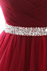 Evening Dresses: Lace Up Crystal Sequined Formal Party Sleeveless Prom Gowns