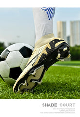 Men Light Soccer Shoes Ankle Football Field Boots Outdoor Non-slip Grass