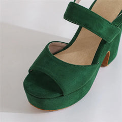 Woman Sandals High Heels Female Platform Ankle Strap Buckle Ladies