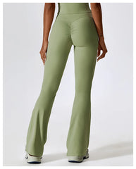 Women Wide-leg Pants Yoga Leggings Tights High Waist Leisure Flared Pants Dance