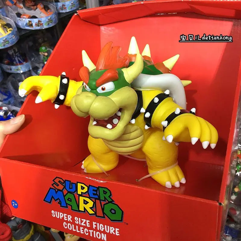 New Anime Large Size Bowser Figures PVC Bros Hat Can Take Off Toy model For kids