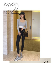 Spring Seamless Shark Leggings Women Multicolor Thin High Waist