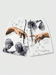 Men's Summer Shorts Loose Luxury Shorts 3D Printing Casual Sculpture Print